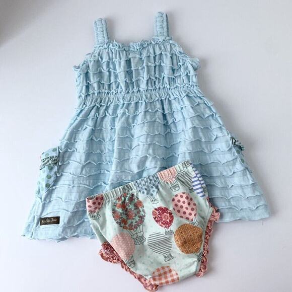 Matilda Jane Girls Dress | Lazy River Dress w/ Diaper Cover & Hat | 18-24 Months - Picture 11 of 11